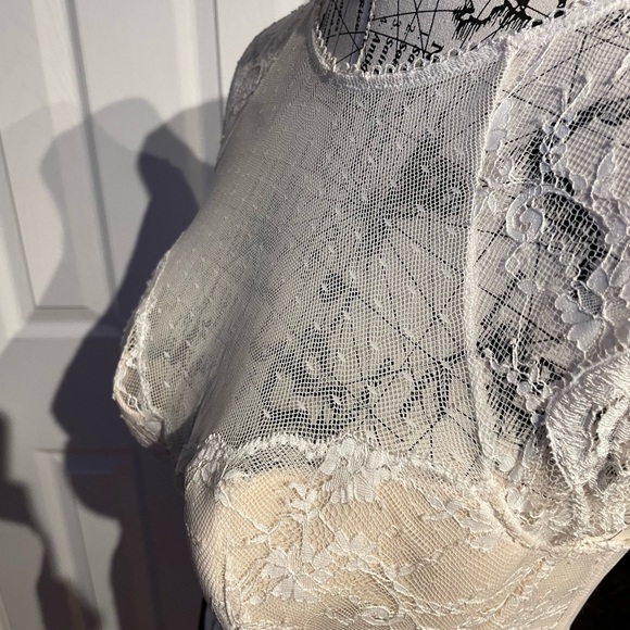 Lace Crochet Keyhole Cutout Floral Vintage y2k Coquette Bandeau bralette bustier - Picture 5 of 8